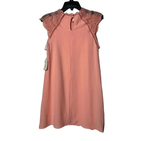 1680. ALTAR’D STATE SLEEVELESS MINI DRESS BOHO STYLE SIZE SMALL NEON CORAL COLOR - Picture 7 of 10